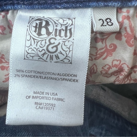 Rich + Skinny Flare Leg Jeans Medium Wash Size 28 - Picture 14 of 15